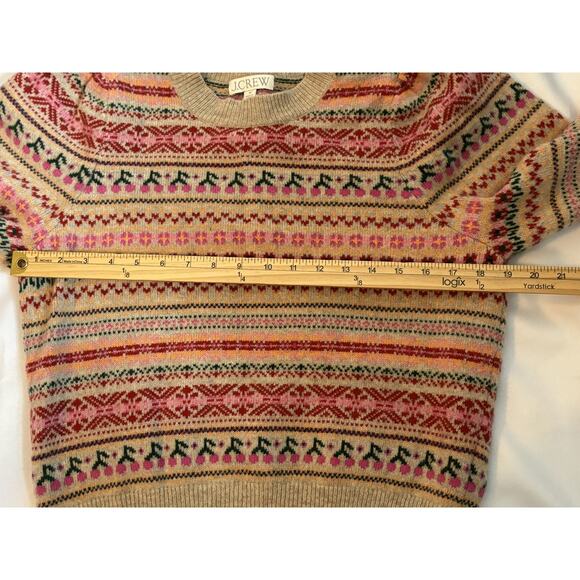 J.Crew Fair Isle Wool Blend Sweater Women’s Medium Multicolor Crewneck - Picture 5 of 7